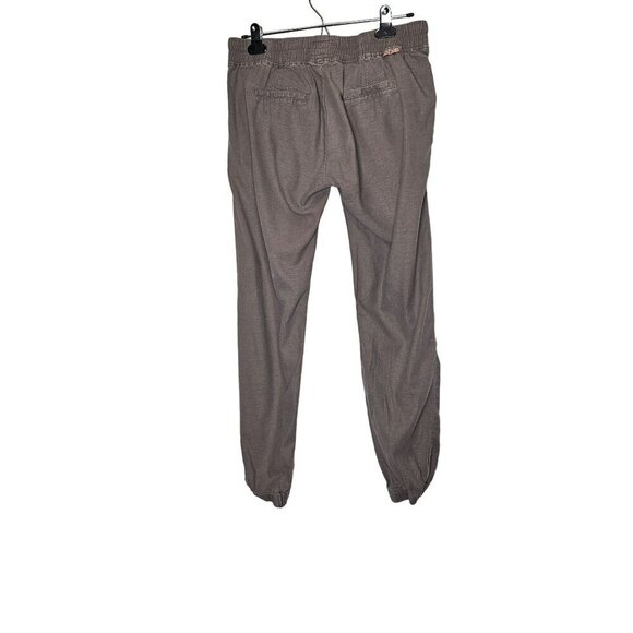 Hudson Addison Drawstring Jogger Pants Pull on Linen Viscose Blend Brown sz S - Picture 2 of 12